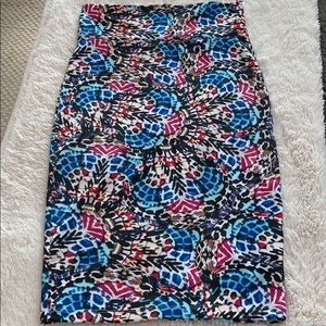 Multi-Color Fitted Midi-Pencil Skirt
